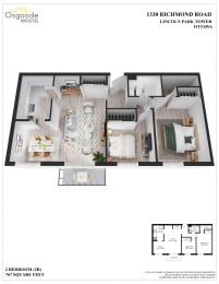 Floor Plan  2 Bedroom B