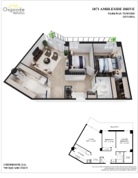 Floor Plan  2 Bedroom A