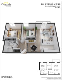 Floor Plan  2 Bedroom A