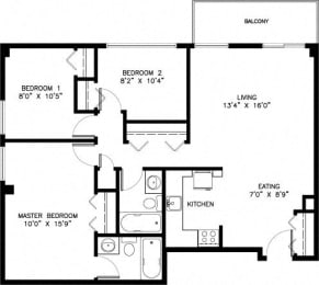 Floor Plan  3 Bedrooms