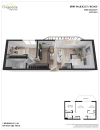 Floor Plan  1 Bedroom A