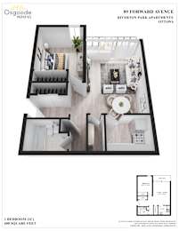 Floor Plan  1 Bedroom C