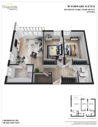 Floor Plan  2 Bedroom B
