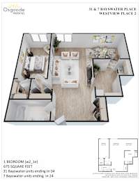 Floor Plan  1 Bedroom E