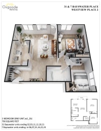 Floor Plan  2 Bedroom B