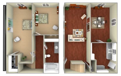  Floor Plan 2 Bed Townhouse