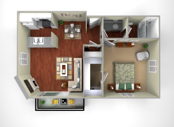  Floor Plan 1 bedroom