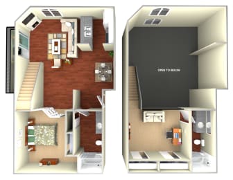  Floor Plan 1 Bedroom Loft