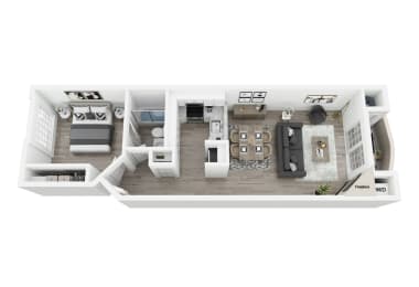 bedroom floor plan an in 3d