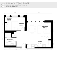  Floor Plan 1Bedroom 1Bath Penthouse