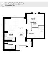  Floor Plan 2Bedroom 1Bath
