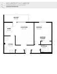  Floor Plan 1 Bedroom Standard
