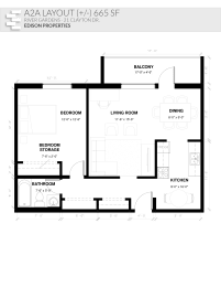 Floor Plan 1 Bedroom Modern