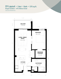 1 Bedroom - D1 Layout