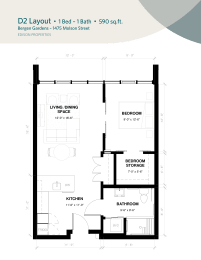 1 Bedroom - D2 Layout