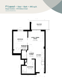 1 Bedroom - F1 Layout