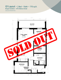 a floor plan with a sold out sign on it