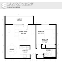  Floor Plan 1 Bedroom Standard