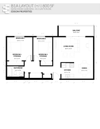  Floor Plan 2 Bedroom Modern