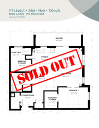a floor plan of a house with a sold out sign on it