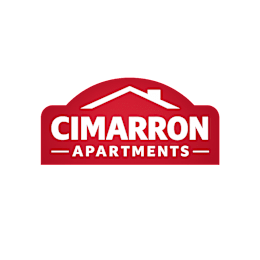 The image is a logo of Cimarron Apartments.