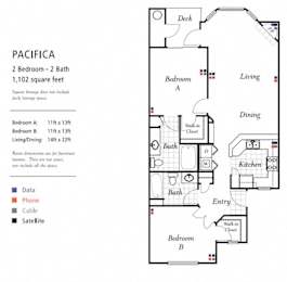 2 bed 2 bath Floorplan at Wilsonville Summit Apartments, Wilsonville , 97070