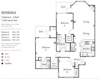 3 bed 2 bath Floorplan at Wilsonville Summit Apartments, Wilsonville , Oregon