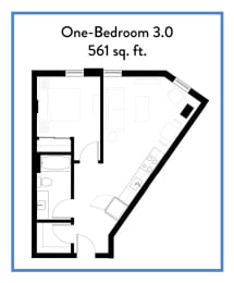  Floor Plan 1 Bedroom