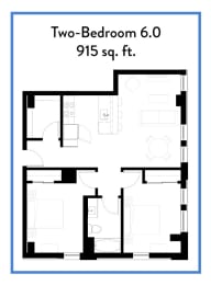  Floor Plan 2 Bedroom