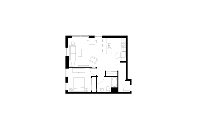  Floor Plan 1 Bedroom