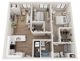 Floor Plan  a 2 bedroom192 sq ft floor plan