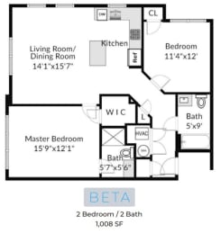 Beta Floor Plan at Solo at North Bergen, North Bergen, NJ, 07047