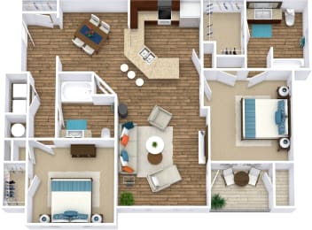 Hadley Level 1 Floor Plan at Overall Creek, Tennessee