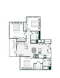 The Cabarrus Floor Plan at Vida Kannapolis, Kannapolis, 28081