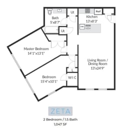 Zeta Floor Plan at Solo at North Bergen, New Jersey, 07047
