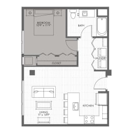 One bedroom Floorplan