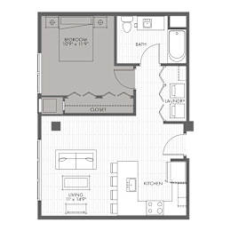 a floor plan of a small apartment
