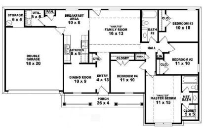 Four Bedroom Floor Plan