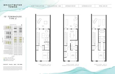 the floor plans of four townhouses are shown on the website