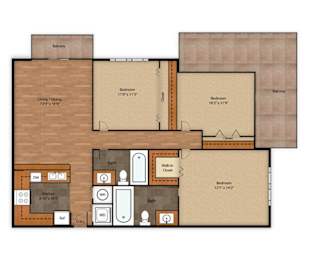  Floor Plan 3 Bedroom 2 Bathroom ||