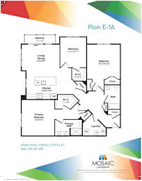  Floor Plan Three Bedroom Two Bath (E-1A)