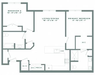Floor Plan  A floor plan of a house with labeled rooms and dimensions.