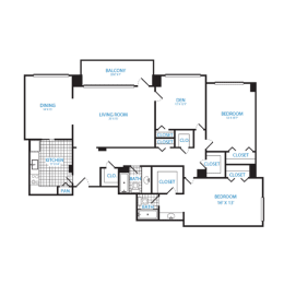 Floor Plan  3-bed, 2-bath in National Landing