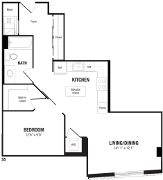 Floor Plan  Modern Spacious Studio Apartments in Crystal City Arlington VA
