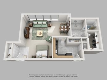 Floor Plan  Modern Studio Apartments in Crystal City Arlington VA