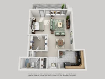Floor Plan  Best Studio Apartments in Crystal City Arlington VA