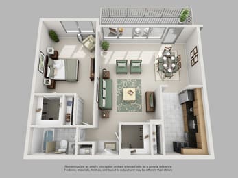 Floor Plan  1 Bedroom Crystal City Arlington VA Apartment Rentals