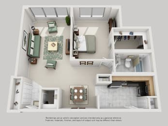 Floor Plan  Spacious 1 Bedroom Crystal City Arlington VA Apartment Rentals