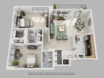 Floor Plan  Best 2 Bedroom Crystal City Arlington VA Apartment Rentals