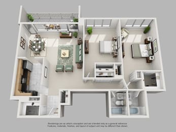 Floor Plan  Renovated 2 Bedroom Crystal City Arlington VA Apartment Rentals